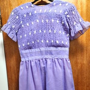 Vintage women's crepe and gingham mini dress